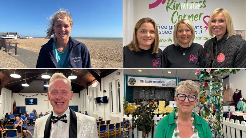 Collage of ITV Anglia's four Anglia East Pride of Britain finalists for 2026.