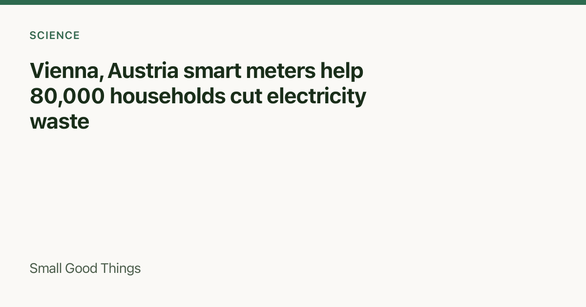 Vienna, Austria smart meters help 80,000 households cut electricity waste — Vienna, Austria