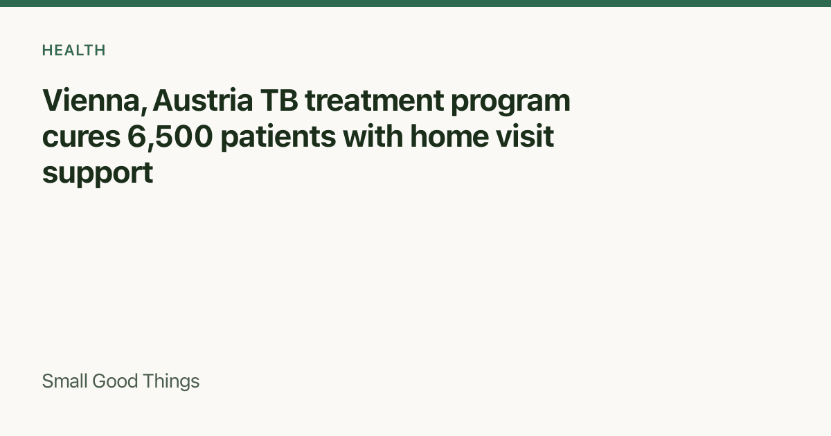 Vienna, Austria TB treatment program cures 6,500 patients with home visit support — Vienna, Austria