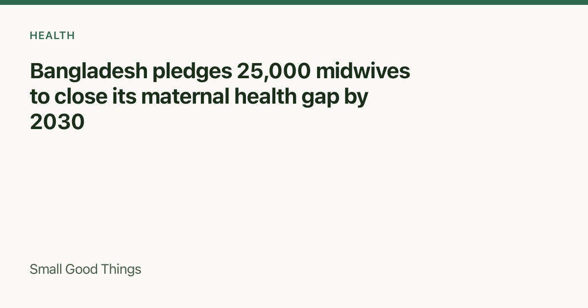 Bangladesh pledges 25,000 midwives to close its maternal health gap by 2030 — Bangladesh