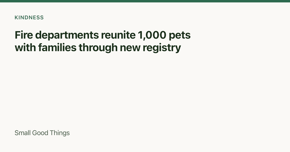 Fire departments reunite 1,000 pets with families through new registry — United States
