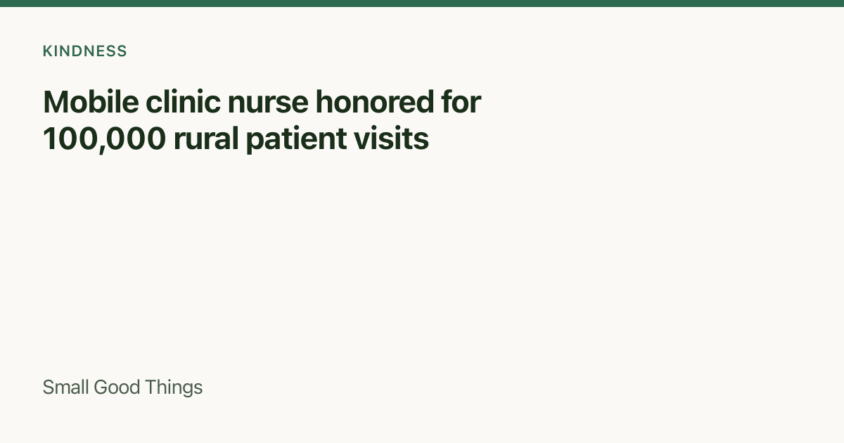 Mobile clinic nurse honored for 100,000 rural patient visits — Kenya