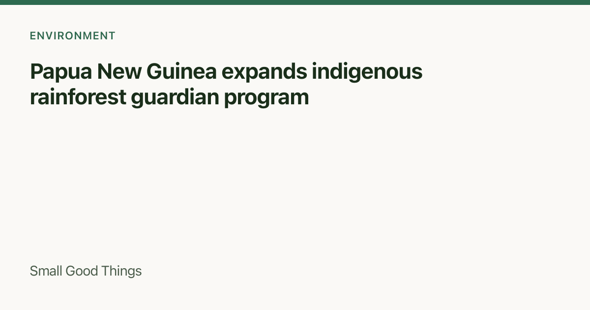 Papua New Guinea expands indigenous rainforest guardian program — Papua New Guinea