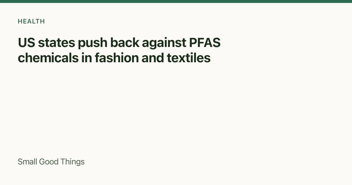 US states push back against PFAS chemicals in fashion and textiles — United States