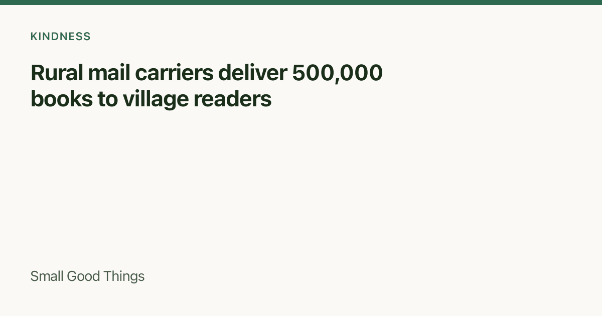 Rural mail carriers deliver 500,000 books to village readers — Scotland, United Kingdom
