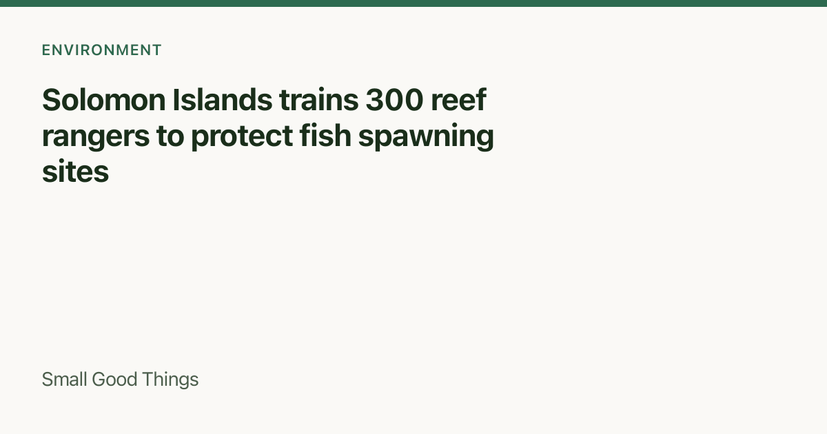 Solomon Islands trains 300 reef rangers to protect fish spawning sites — Solomon Islands