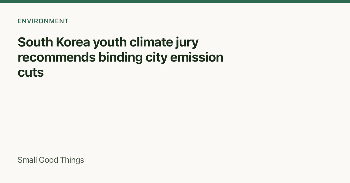 South Korea youth climate jury recommends binding city emission cuts — South Korea