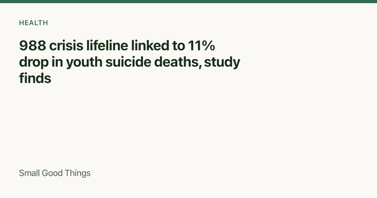 988 crisis lifeline linked to 11% drop in youth suicide deaths, study finds — United States