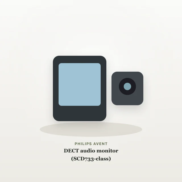 Philips Avent DECT audio monitor (SCD733-class) product photo