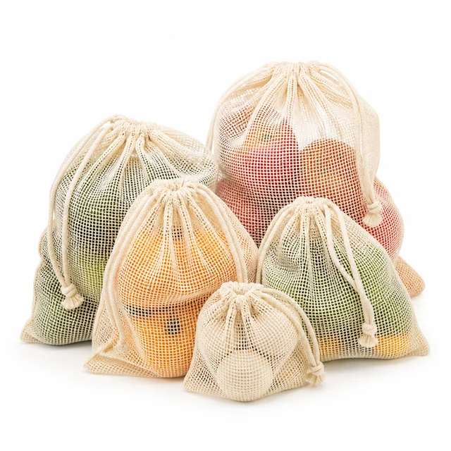 Organic cotton mesh Reusable produce bags product photo
